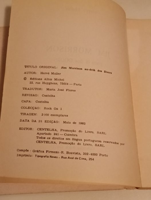 Livro  Jim Morrisson  para além dos Doors