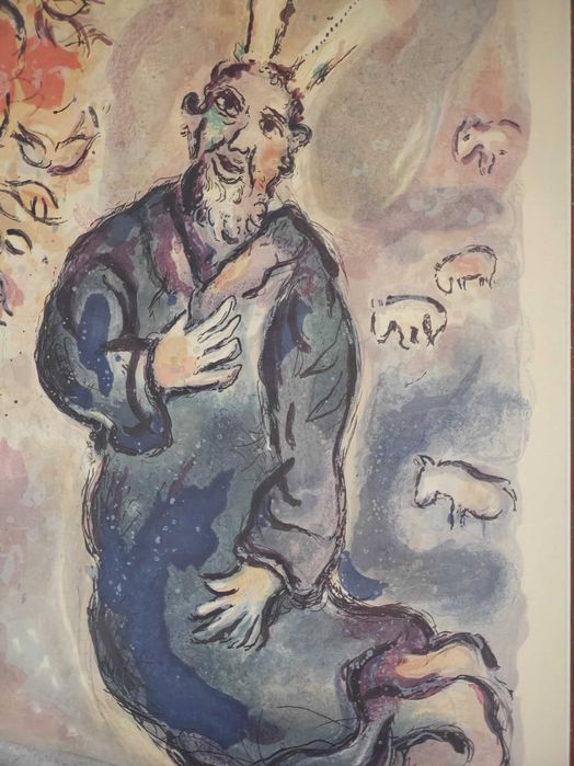 Marc Chagall Mojzesz i Gorejacy krzew sygn. limitowana litografia