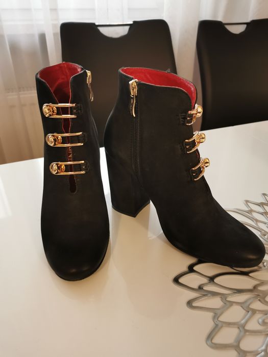 Botki skórzane Carinii r. 36 jak Nowe!