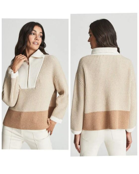 Рейсс
джемпер jackie з в'язаним ребристим візерунком і напівзастібкою