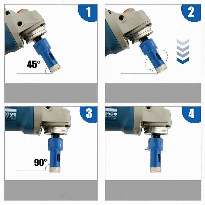 Zestaw otwornic diamentowych 6–68 mm w walizce do gresu, płytek kamien