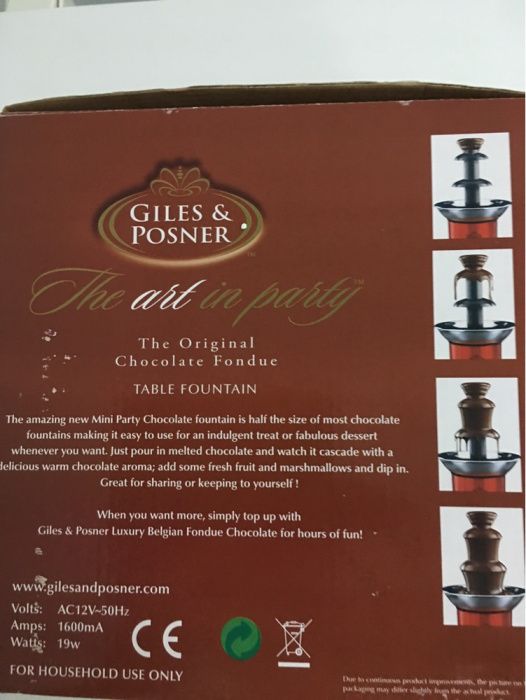 Fonte de chocolate da Giles & Posner