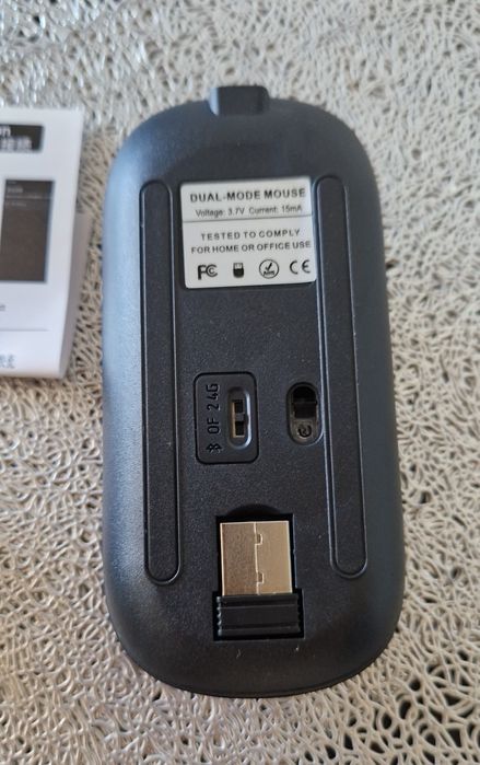 Myszka bezprzewodowa Bluetooth, czarna, ładowarka, nowa