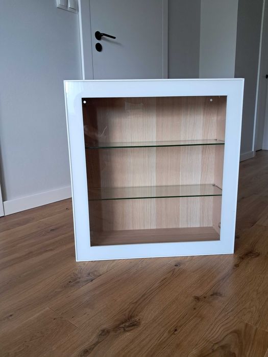 Szafka ścienna Ikea BESTÅ , dąb bielony/szkło bezbarwne, 60x22x64 cm