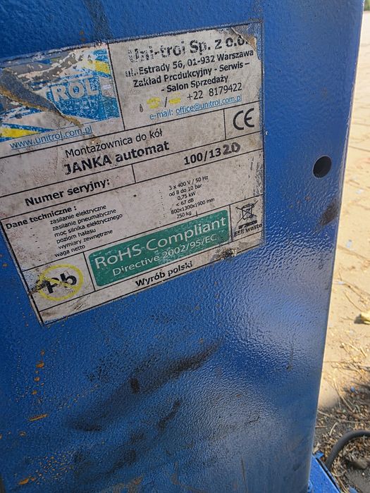 Montażownica do kół unitrol Janka automat  100% sprawna