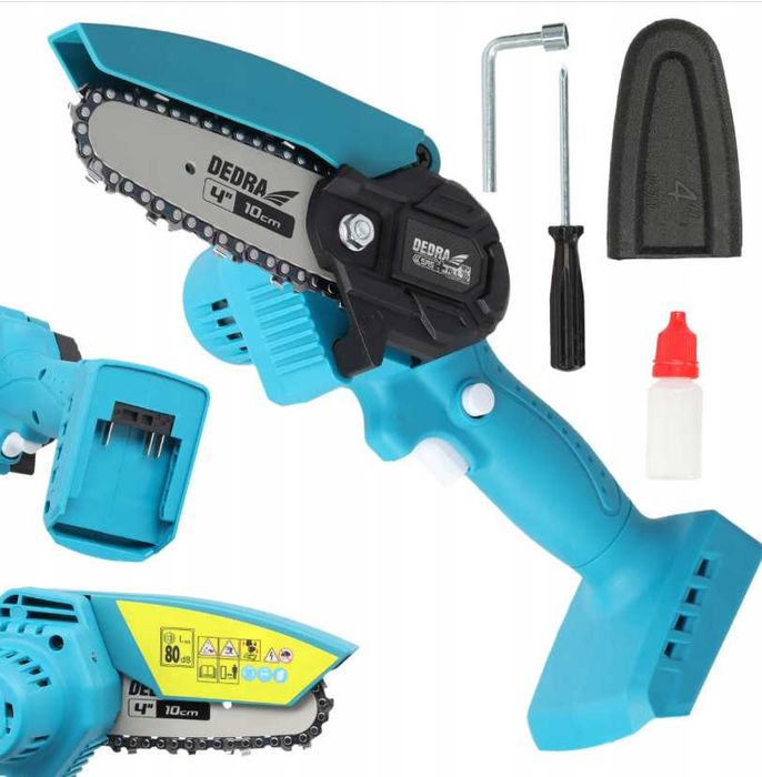 MINI PIŁA ŁAŃCUCHOWA gałęziówka akumulatorowa 4" 10cm DEDRA SAS+ALL