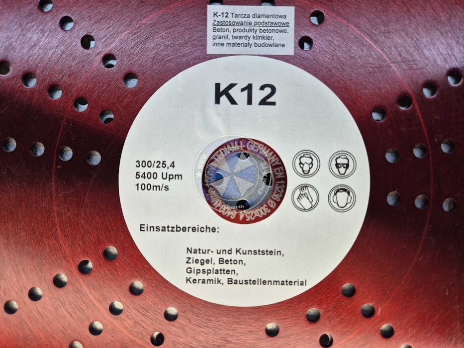 Tarcza diamentowa do kamienia, granitu, betonu 300mm x 25,4mm