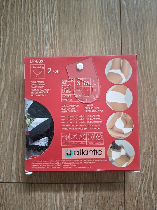 Stringi damskie Atlantic, rozmiar L, 2PACK