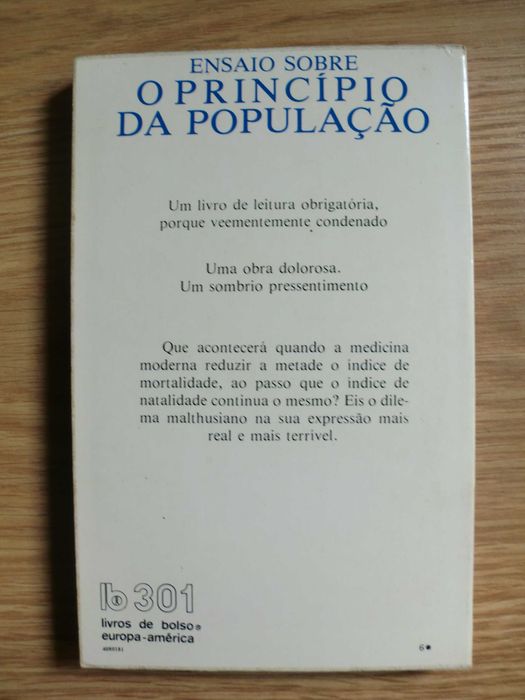 Ensaio sobre O Princípio da População
de Thomas Malthus