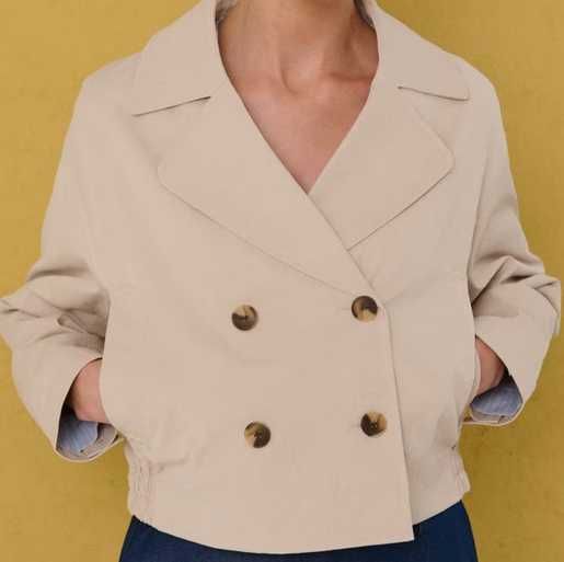 kremowa lekka kurtka oversize m