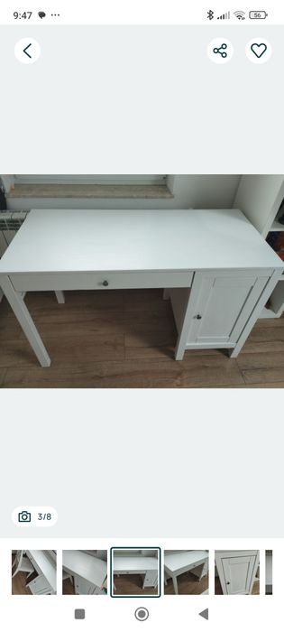 Drewniane biurko Ikea hemnes