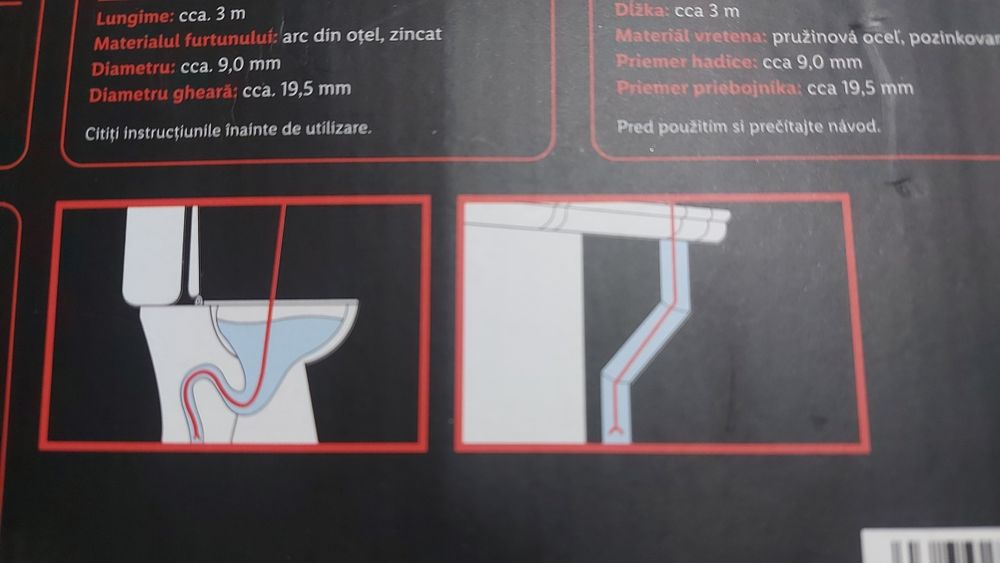 Трос для очистки канализации 3м/9мм  Parkside