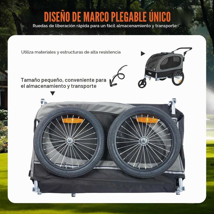Reboque para Cão VEVOR 2 em 1 Bicicleta/Carrinho - NOVO