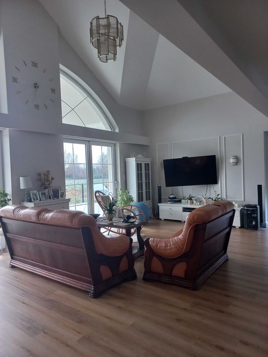 Komplet mebli skóra naturalna, drewno.