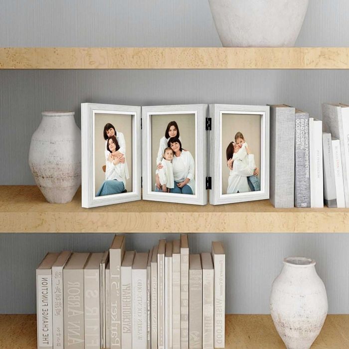 Potrójna składana ramka na zdjęcia 13x18 cm Shampsen – biała