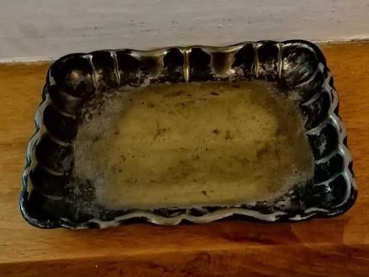 Bandeja vintage, retangular, em casquinha Topázio