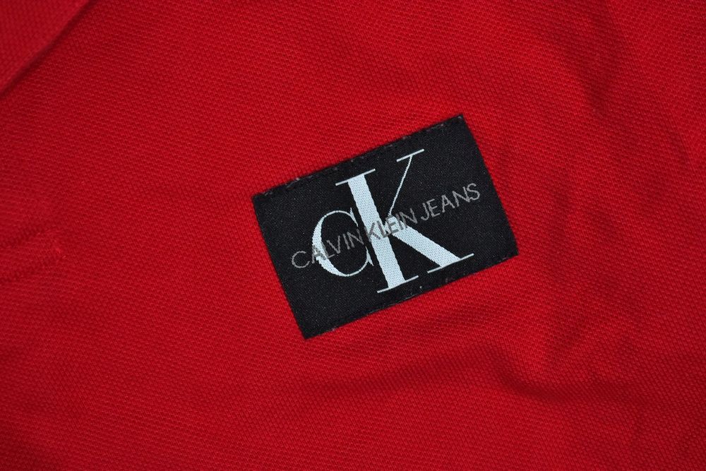 Calvin Klein Jeans Męska Czerwona Koszulka Polo L