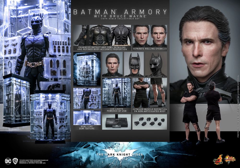 Фігурка 1/6 Hot Toys MMS702 TDK RISES – BATMAN ARMORY with Bruce Wayne