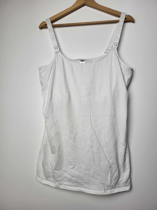 Koszulka 2x stanik do karmienia XL 46 48 piersią dla mamy biała czarna