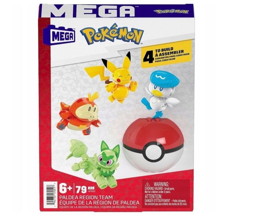 Pokemon MEGA CONSTRUX Klocki 4 Pokemony + POKEBALL