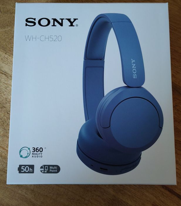 Słuchawki nauszne Sony CH520 niebieskie, nowe!