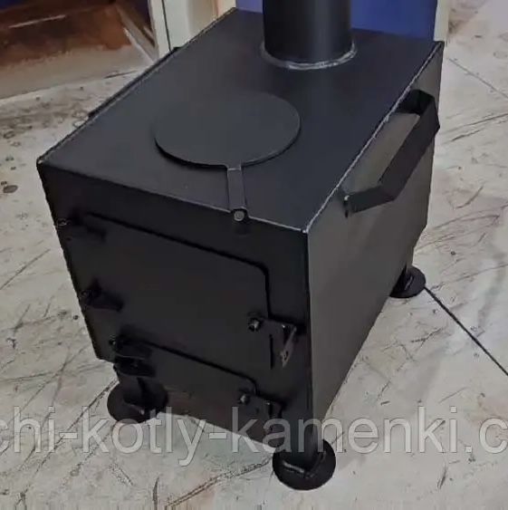 Буржуйка на дровах Бизон с конфоркой, 3 мм