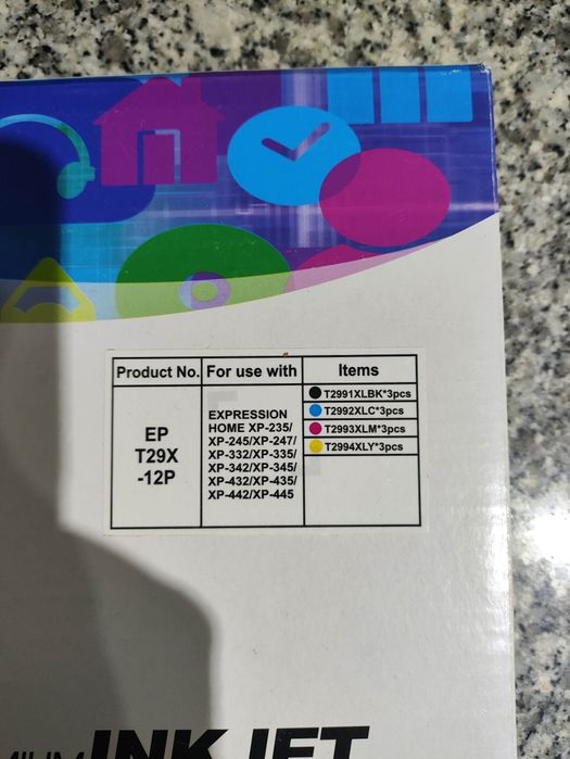 Tinteiros EPT29X-12P 3 peças cada cor
