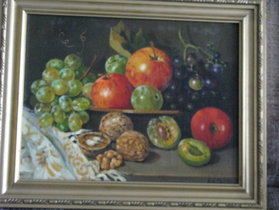 obraz olejny z owocami