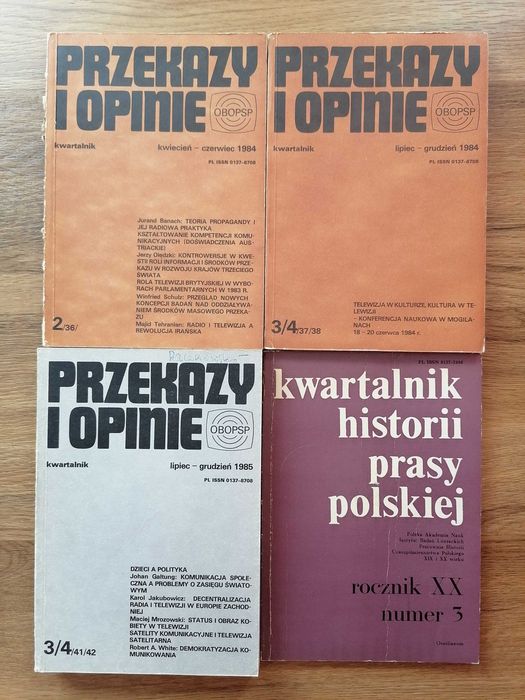 Kwartalnik Przekazy i Opinie, 1984-85, dziennikarstwo, prasa
