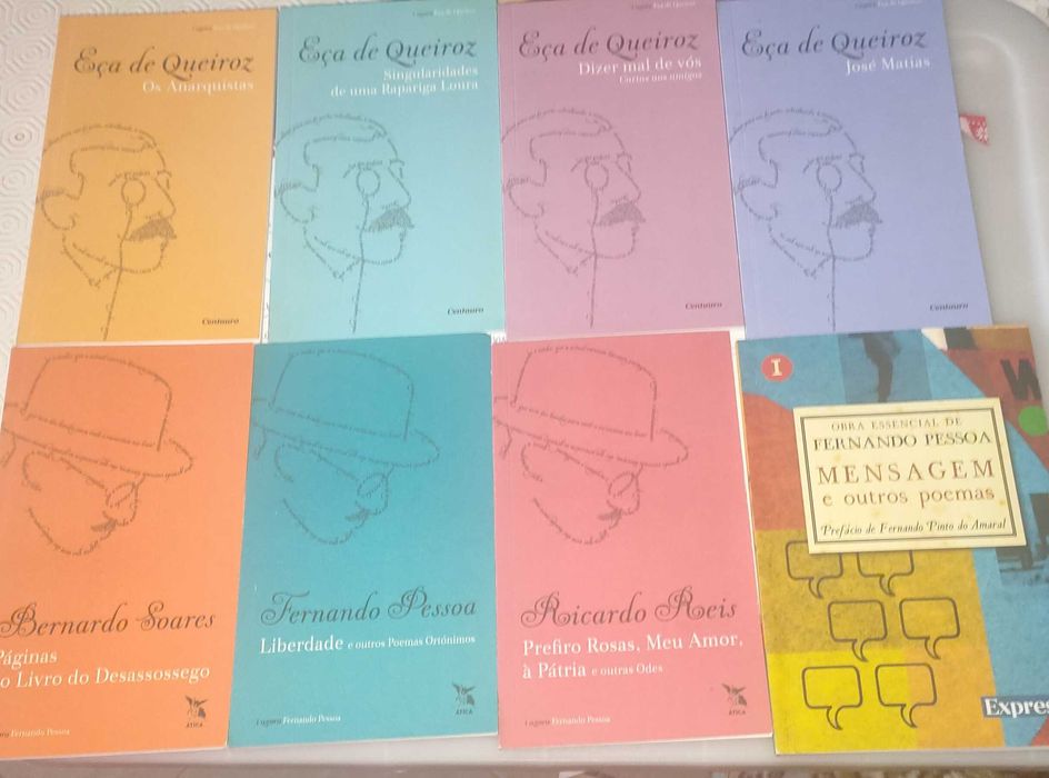Livros Eça de Queiroz, Fernando Pessoa e heterónimos