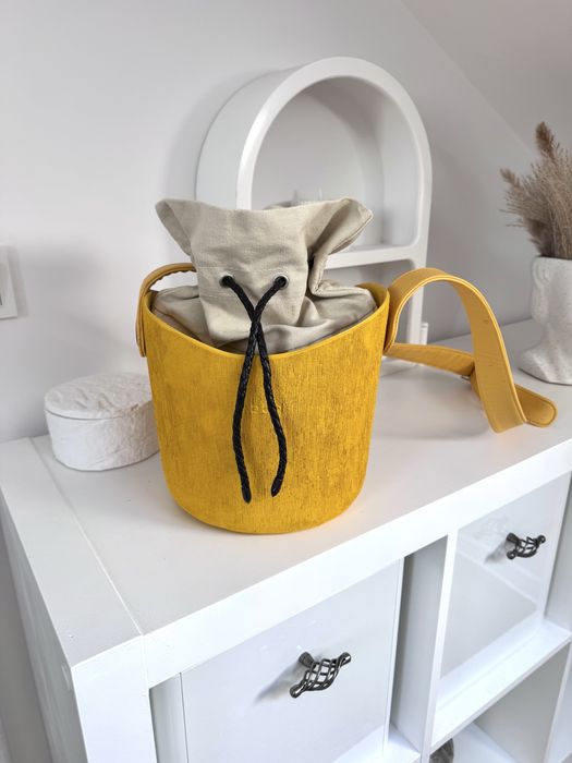 Torebka bucket koszyk obag brush żółta