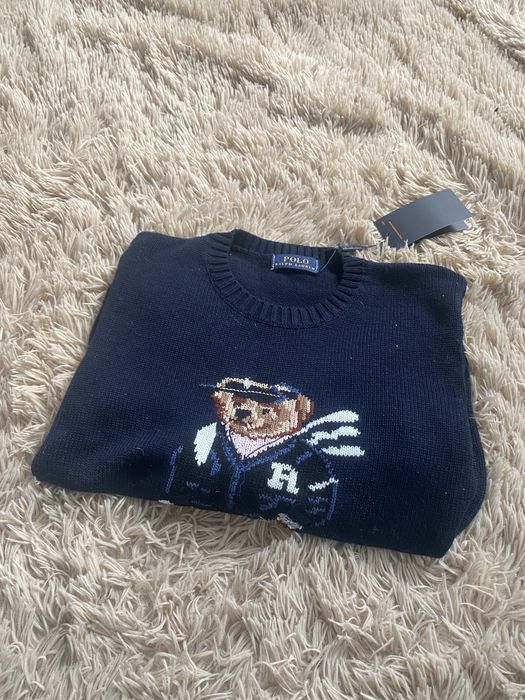 Sweter ralph lauren bear granatowy