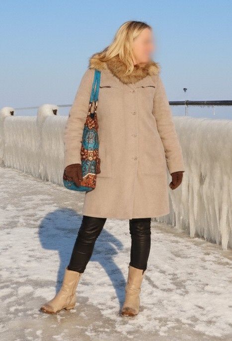 Szara parka – retro Y2K, kaptur z futerkiem