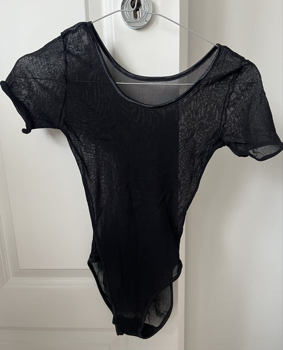 Body z siateczki czarne przezroczyste XS bluzka