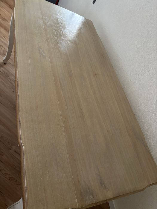 Mesa de Madeira Estilo Provençal  Branca – aprox 160 x 80 cm