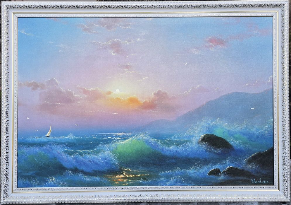 Картина маслом "Море".Торг!