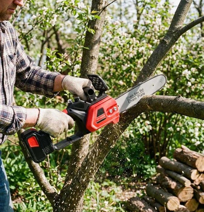 Пила цепная по дереву аккумуляторная электрическая пилка акумоляторна