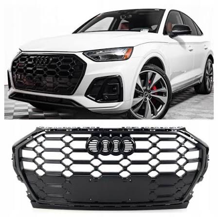 Решітка радіатора Audi Q5 / SQ5 FY 80A 2020-2024 стиль SQ5 S-line чорний глянець