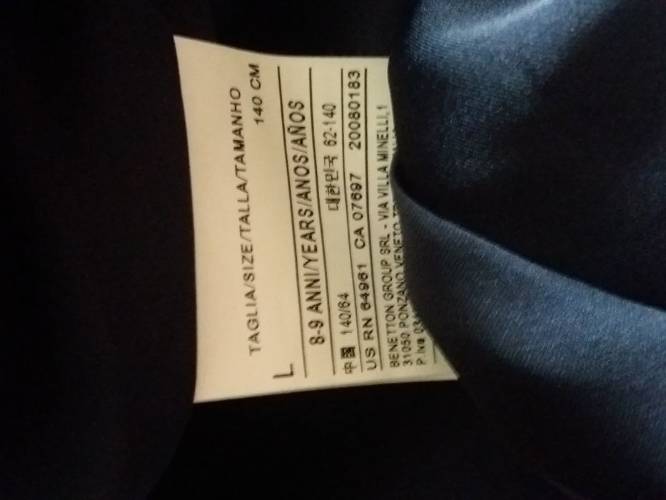 Granatowa  sukienka  Benetton rozmiar 140