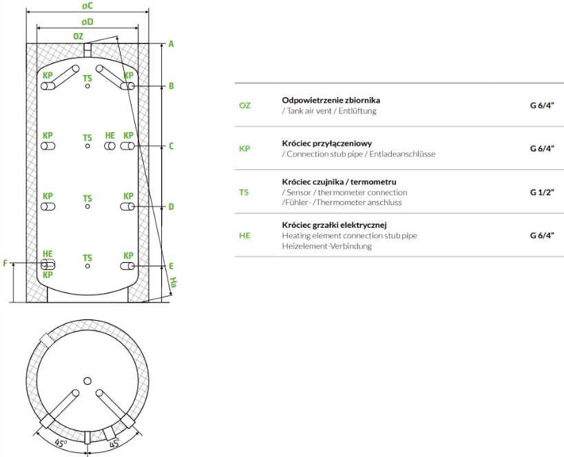 Zbiornik buforowy BUFOR OEM Black 800 litrów bez wężownic WYSYŁKA 24H