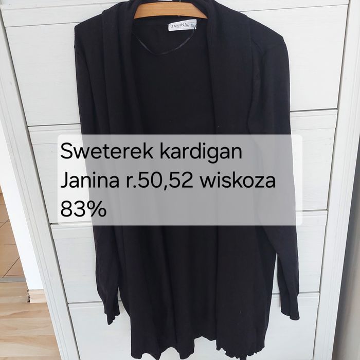 Sweterek kardigan  czarny Janina r.50,52