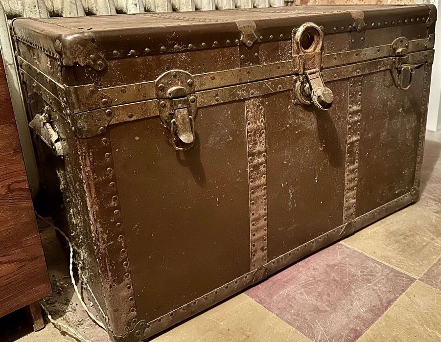 Антикварний шкіряний дорожній сундук, Канада, поч. ХХ ст.