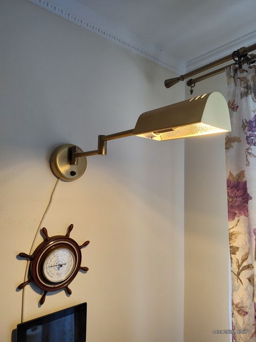 Vintage kinkiet Herbert Schmidt Leuchtenfabrik-regulowany, mosiądz
