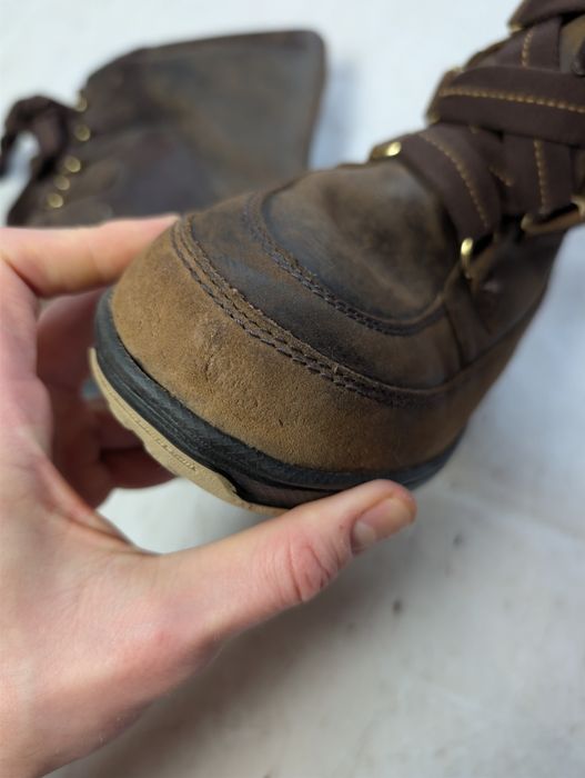 Brązowe śniegowce skórzane wodoodporne Timberland