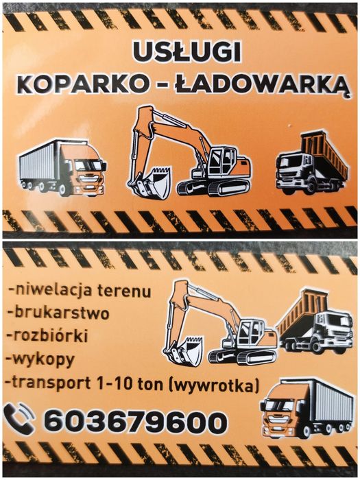 Usługi koparko-ładowarką