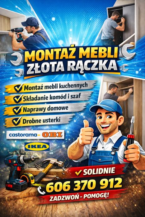 Montaż kuchni Castorama ,IKEA, Bodzio, OBI, Agata Meble