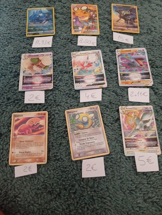 Cartas Pokémon em bom estado