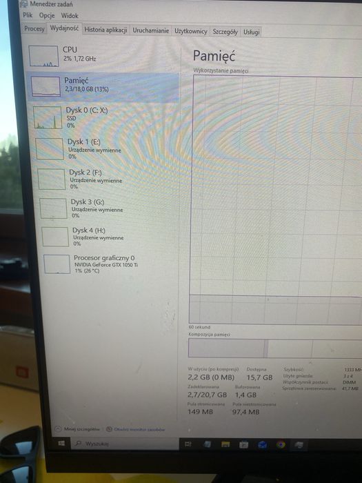 Komputer Lenovo 18 GB RAM, Geforce 1050ti