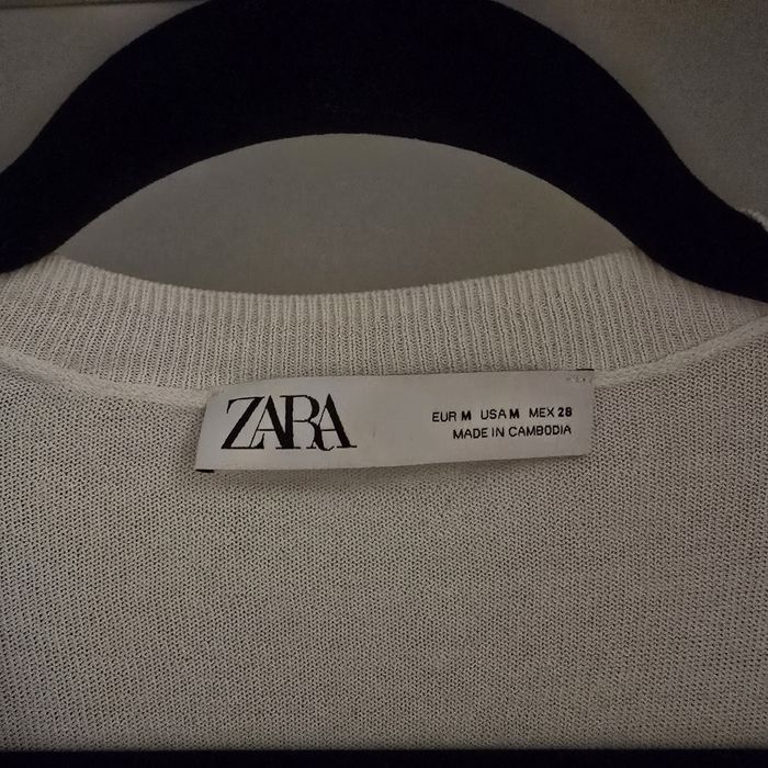 Bluzka Zara biała oversize bawełna wiskoza luźny krój