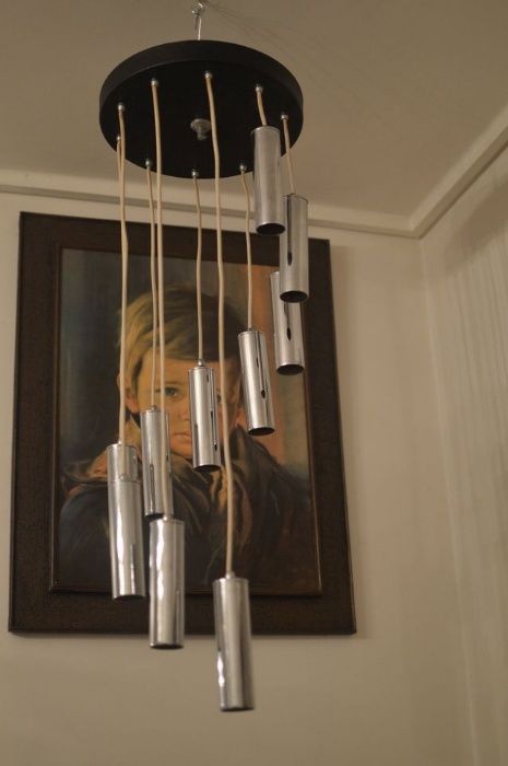 candeeiro vintage space age sputnik. 1970. 10 luzes